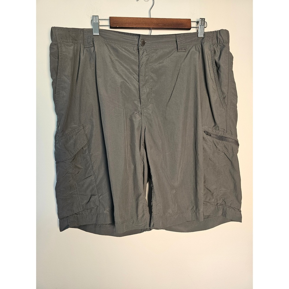 [Gorpcore] Columbia Cargo Shorts Mens 40 Gray Hiking Lightweight Nylon 10 Inseam